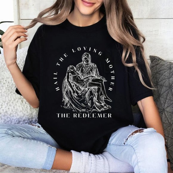 Hail The Loving Mother Of The Redeemer Blessed Virgin Mary Shirt - Picture 1 of 4
